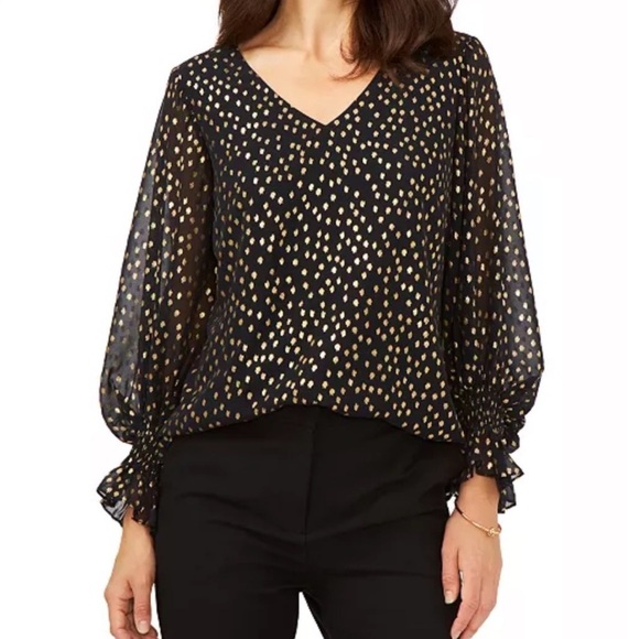 Black and Gold Blouse - Picture 1 of 9
